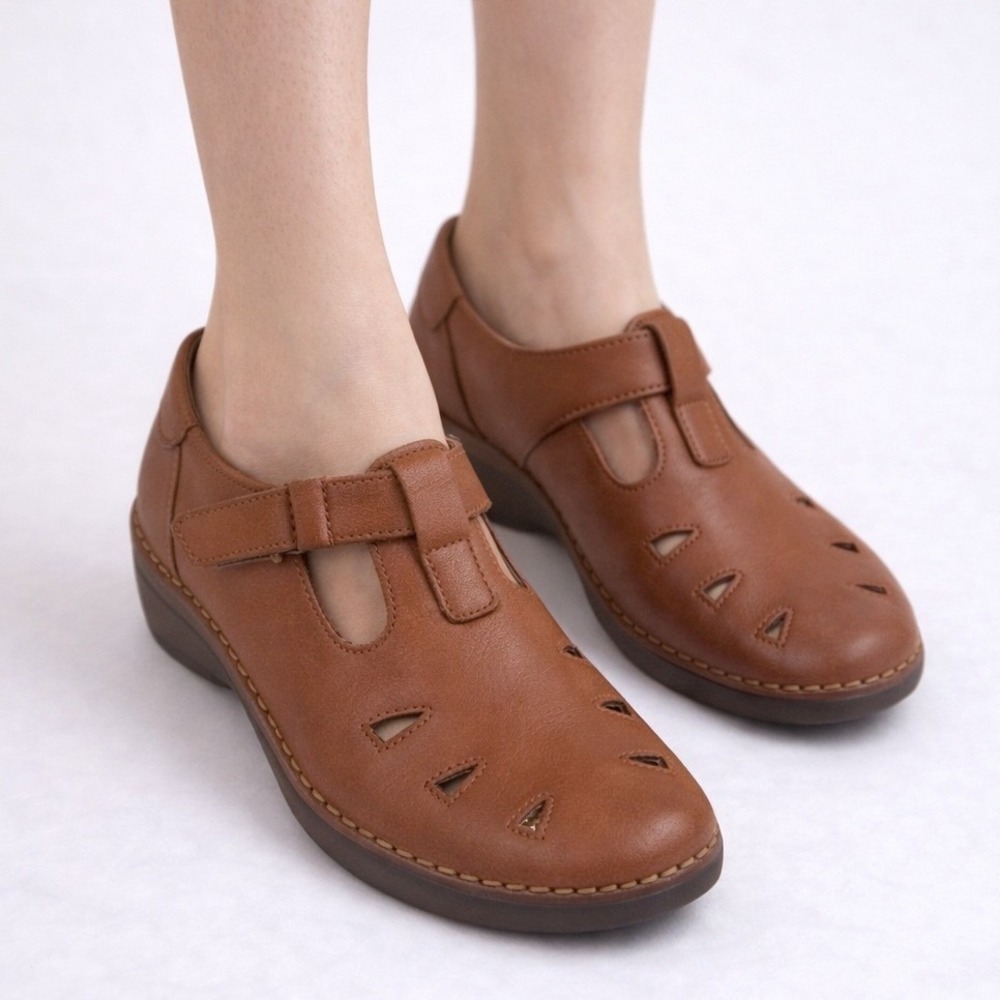 SAS Tripad Comfort Brown Leather Mary Jane Therapeutic Shoes Women's Size 9.5